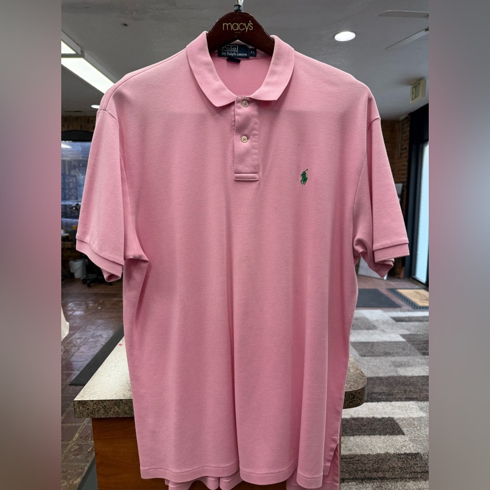 Ralph Lauren Pink Polo with Green Pony Embroidery